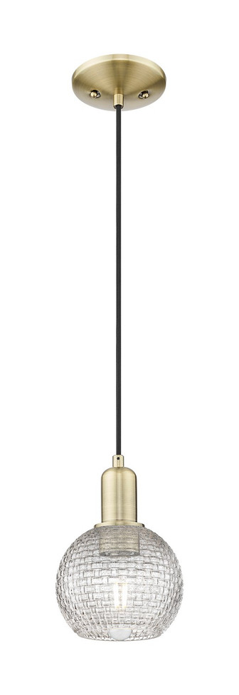 Innovations - 716-1P-AB-G122C-6CL - One Light Mini Pendant - Arcadia - Antique Brass