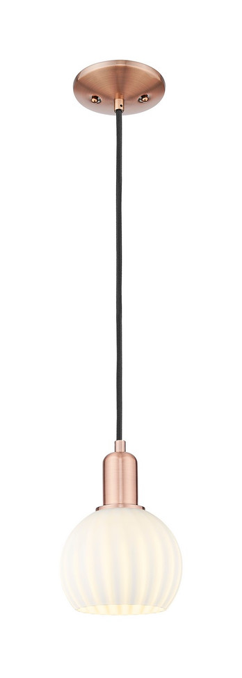 Innovations - 716-1P-AC-G1217-6WV - One Light Mini Pendant - Arcadia - Antique Copper