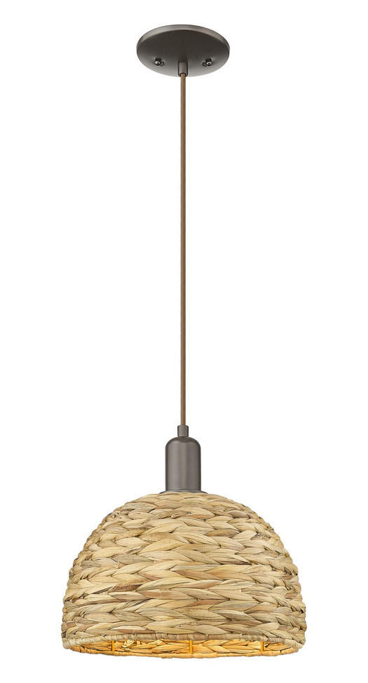 Innovations - 716-1P-OB-RBD-12-NAT - One Light Mini Pendant - Arcadia - Oil Rubbed Bronze