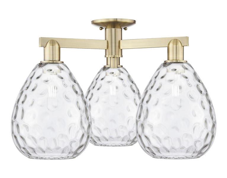 Innovations - 716-3F-AB-G372 - Three Light Semi-Flush Mount - Arcadia - Antique Brass