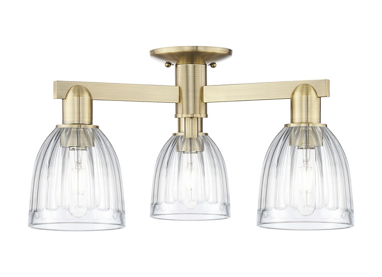 Innovations - 716-3F-AB-G442 - Three Light Semi-Flush Mount - Arcadia - Antique Brass