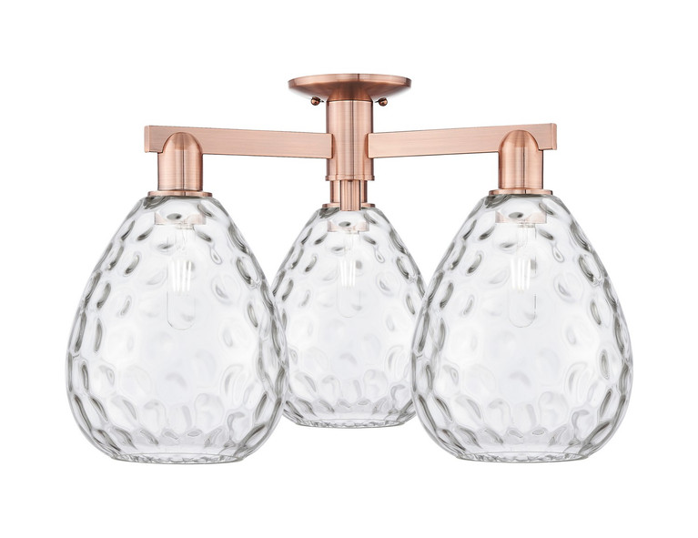 Innovations - 716-3F-AC-G372 - Three Light Semi-Flush Mount - Arcadia - Antique Copper