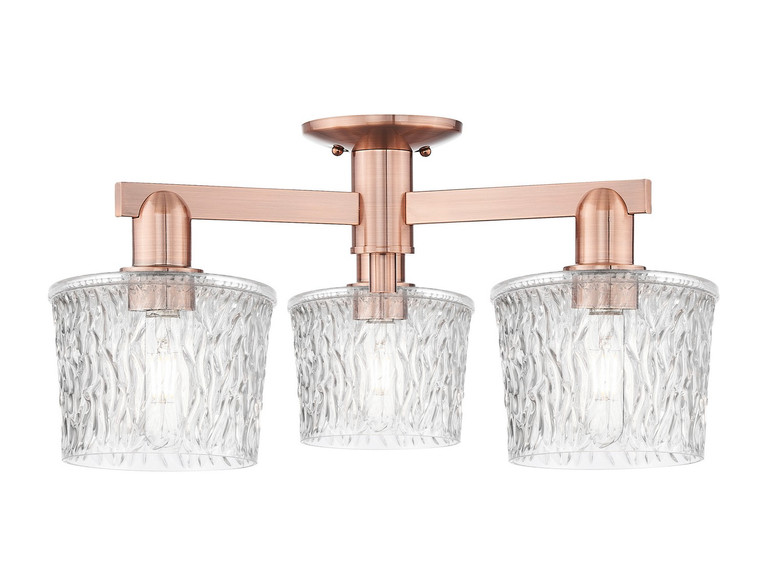 Innovations - 716-3F-AC-G402 - Three Light Semi-Flush Mount - Arcadia - Antique Copper