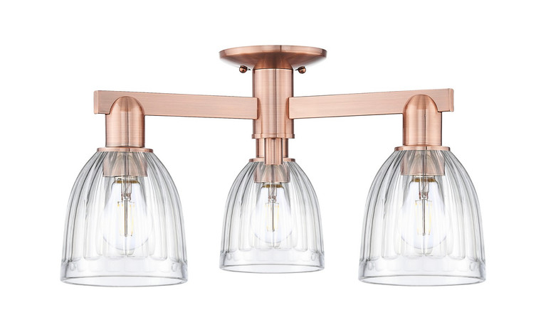 Innovations - 716-3F-AC-G442 - Three Light Semi-Flush Mount - Arcadia - Antique Copper