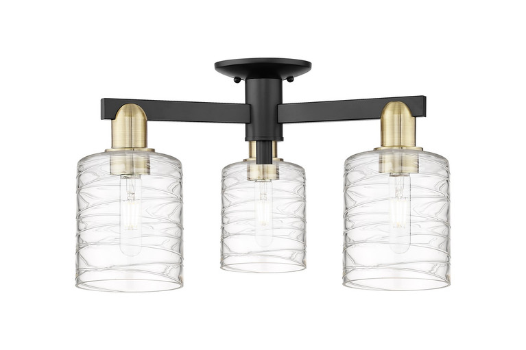 Innovations - 716-3F-BAB-G1113 - Three Light Semi-Flush Mount - Arcadia - Black Antique Brass