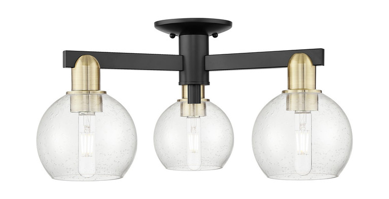 Innovations - 716-3F-BAB-G124-6 - Three Light Semi-Flush Mount - Arcadia - Black Antique Brass