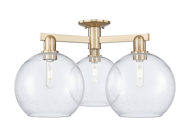 Innovations - 716-3F-CB-G124-10 - Three Light Semi-Flush Mount - Arcadia - Champagne Bronze
