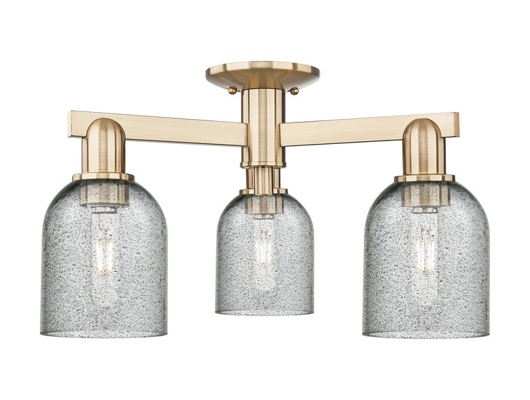 Innovations - 716-3F-CB-G257 - Three Light Semi-Flush Mount - Arcadia - Champagne Bronze