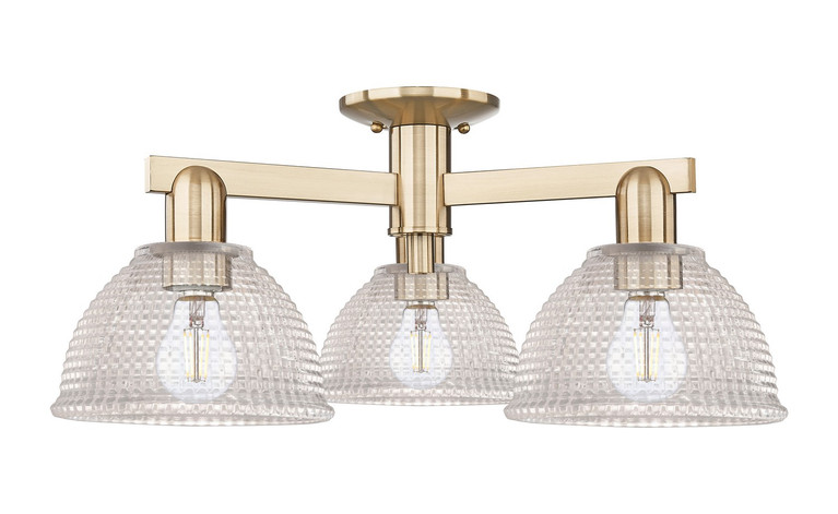 Innovations - 716-3F-CB-G422 - Three Light Semi-Flush Mount - Arcadia - Champagne Bronze