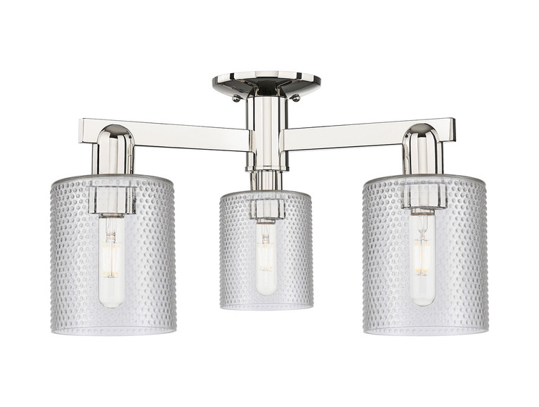 Innovations - 716-3F-PN-G112 - Three Light Semi-Flush Mount - Arcadia - Polished Nickel