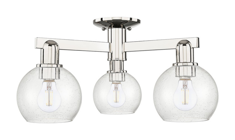 Innovations - 716-3F-PN-G124-6 - Three Light Semi-Flush Mount - Arcadia - Polished Nickel