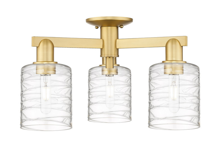 Innovations - 716-3F-SG-G1113 - Three Light Semi-Flush Mount - Arcadia - Satin Gold