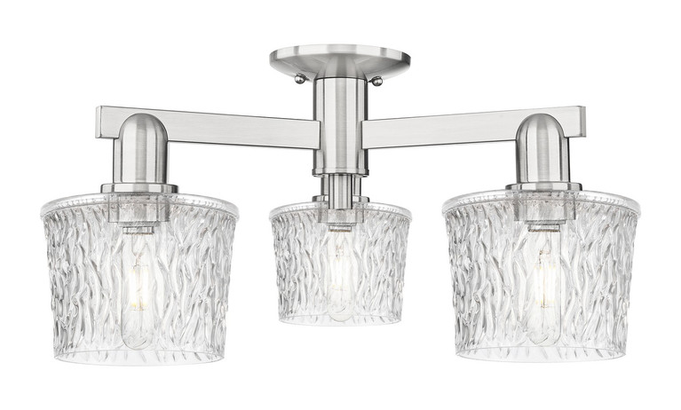 Innovations - 716-3F-SN-G402 - Three Light Semi-Flush Mount - Arcadia - Brushed Satin Nickel
