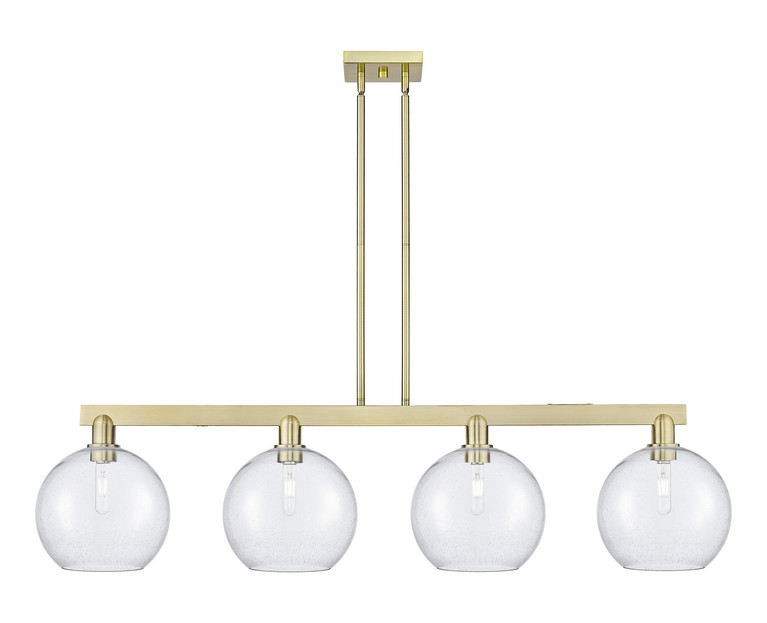 Innovations - 716-4I-AB-G124-10 - Four Light Island Pendant - Arcadia - Antique Brass