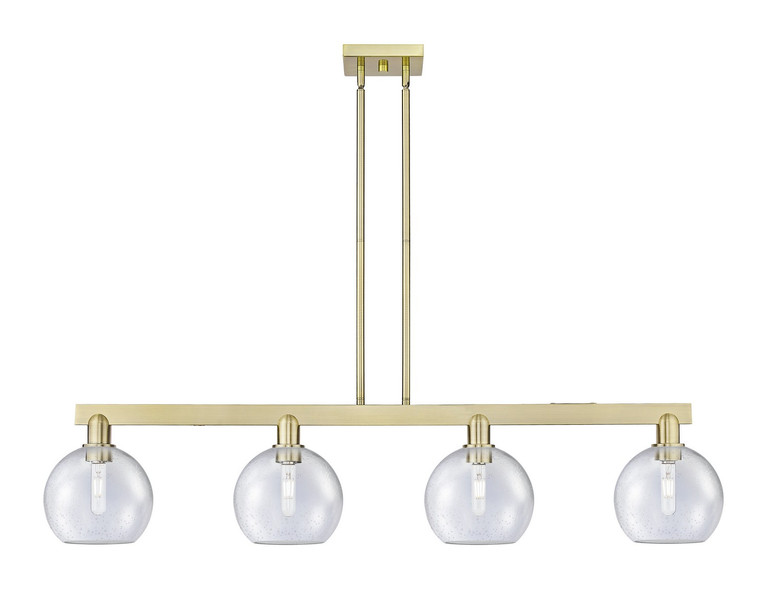 Innovations - 716-4I-AB-G124-8 - Four Light Island Pendant - Arcadia - Antique Brass