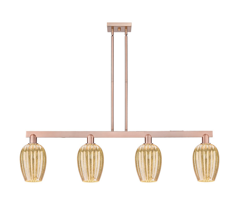 Innovations - 716-4I-AC-G457-6ME - Four Light Island Pendant - Arcadia - Antique Copper