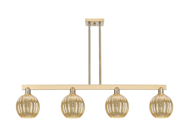 Innovations - 716-4I-CB-G458-7ME - Four Light Island Pendant - Arcadia - Champagne Bronze