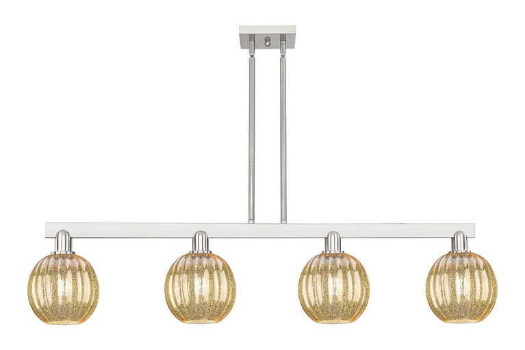 Innovations - 716-4I-SN-G458-7ME - Four Light Island Pendant - Arcadia - Brushed Satin Nickel