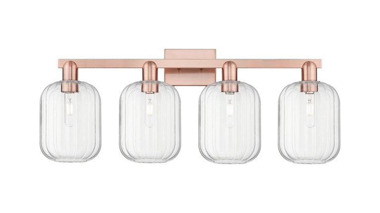 Innovations - 716-4W-AC-G460-7CL - Four Light Bath Vanity - Arcadia - Antique Copper