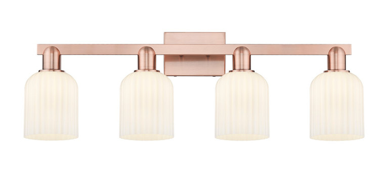 Innovations - 716-4W-AC-G559-5GWH - Four Light Bath Vanity - Arcadia - Antique Copper