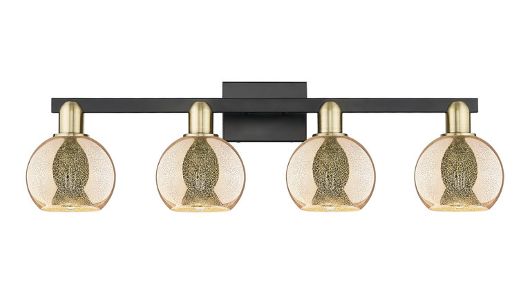 Innovations - 716-4W-BAB-G128-6 - Four Light Bath Vanity - Arcadia - Black Antique Brass