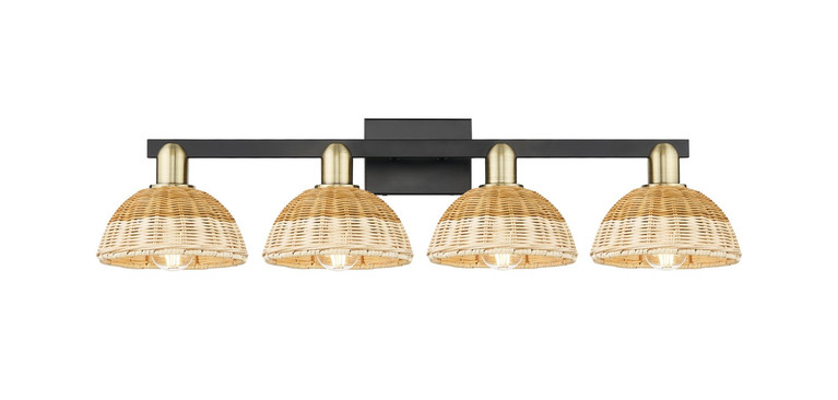 Innovations - 716-4W-BAB-NBD2-75-NAT - Four Light Bath Vanity - Arcadia - Black Antique Brass