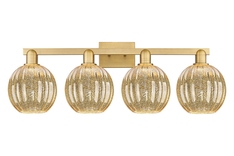 Innovations - 716-4W-BB-G458-7ME - Four Light Bath Vanity - Arcadia - Brushed Brass