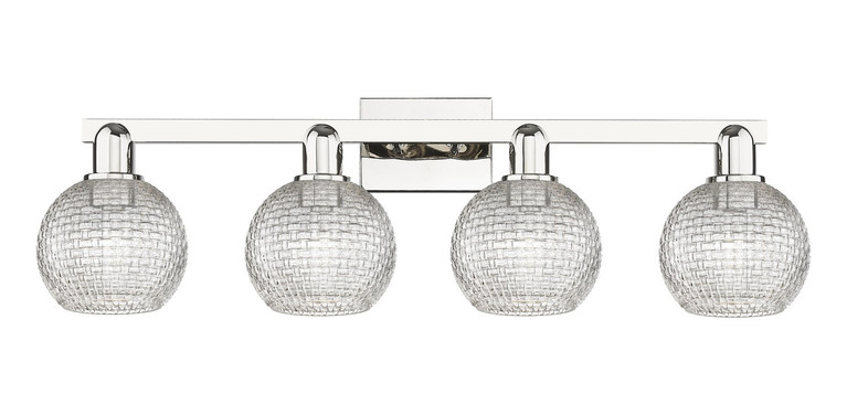 Innovations - 716-4W-PN-G122C-6CL - Four Light Bath Vanity - Arcadia - Polished Nickel