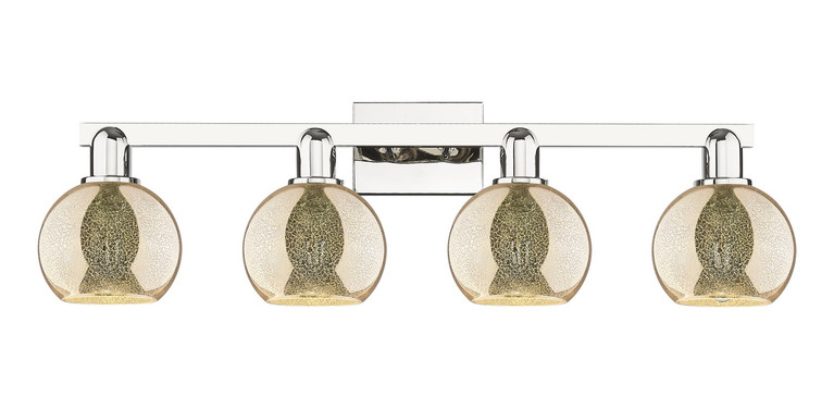 Innovations - 716-4W-PN-G128-6 - Four Light Bath Vanity - Arcadia - Polished Nickel