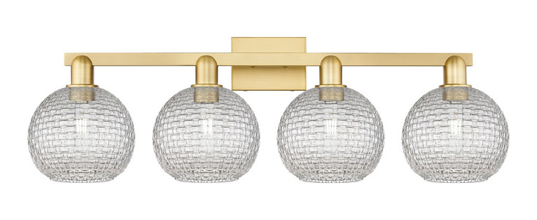 Innovations - 716-4W-SG-G122C-8CL - Four Light Bath Vanity - Arcadia - Satin Gold