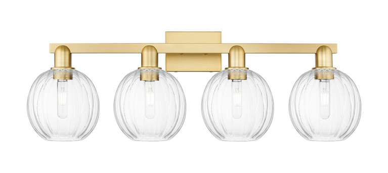 Innovations - 716-4W-SG-G458-7CL - Four Light Bath Vanity - Arcadia - Satin Gold