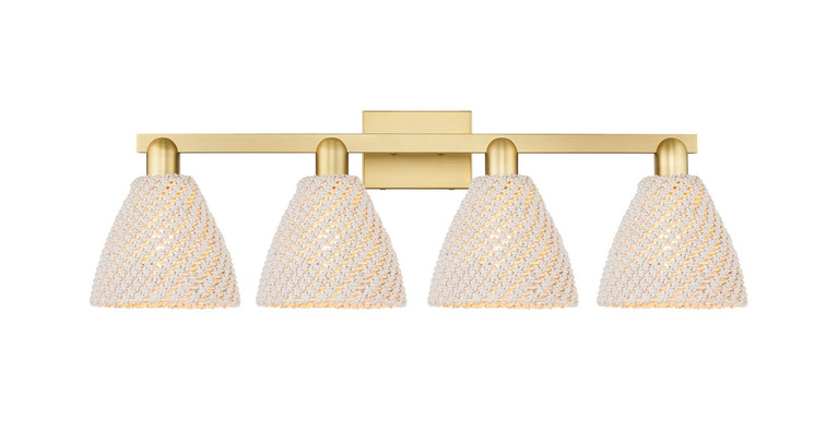 Innovations - 716-4W-SG-NBD-75-NAT - Four Light Bath Vanity - Arcadia - Satin Gold
