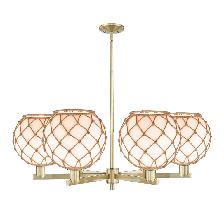 Innovations - 716-6CR-AB-G121-10RB - Six Light Chandelier - Arcadia - Antique Brass