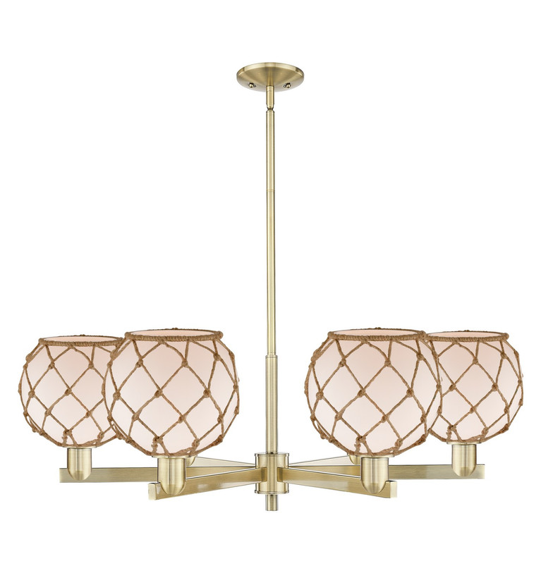 Innovations - 716-6CR-AB-G121-8RB - Six Light Chandelier - Arcadia - Antique Brass
