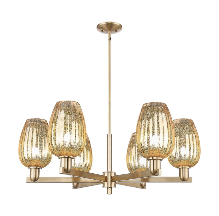 Innovations - 716-6CR-CB-G457-6ME - Six Light Chandelier - Arcadia - Champagne Bronze