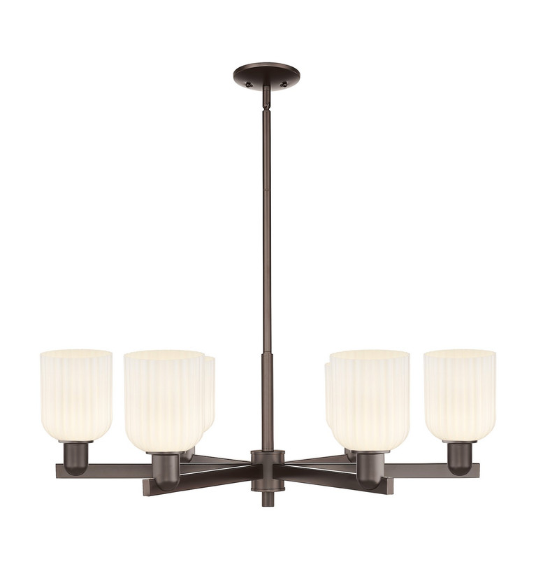 Innovations - 716-6CR-OB-G559-5GWH - Six Light Chandelier - Arcadia - Oil Rubbed Bronze