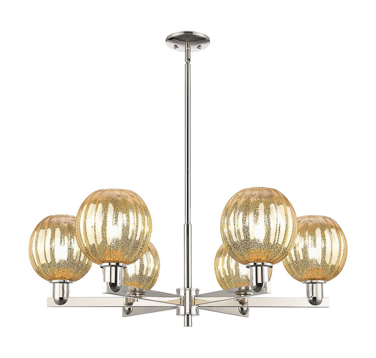 Innovations - 716-6CR-PN-G458-7ME - Six Light Chandelier - Arcadia - Polished Nickel