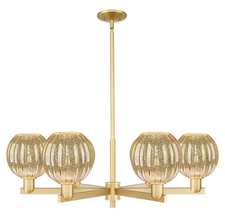 Innovations - 716-6CR-SG-G458-7ME - Six Light Chandelier - Arcadia - Satin Gold