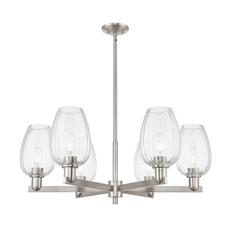 Innovations - 716-6CR-SN-G457-6CL - Six Light Chandelier - Arcadia - Satin Nickel