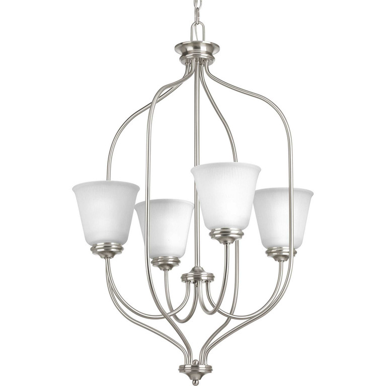 Progress Lighting - P3891-09 - Four Light Foyer Chandelier - Keats - Brushed Nickel