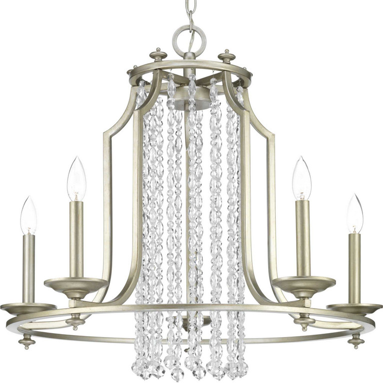 Progress Lighting - P400078-134 - Five Light Chandelier - Desiree - Silver Ridge