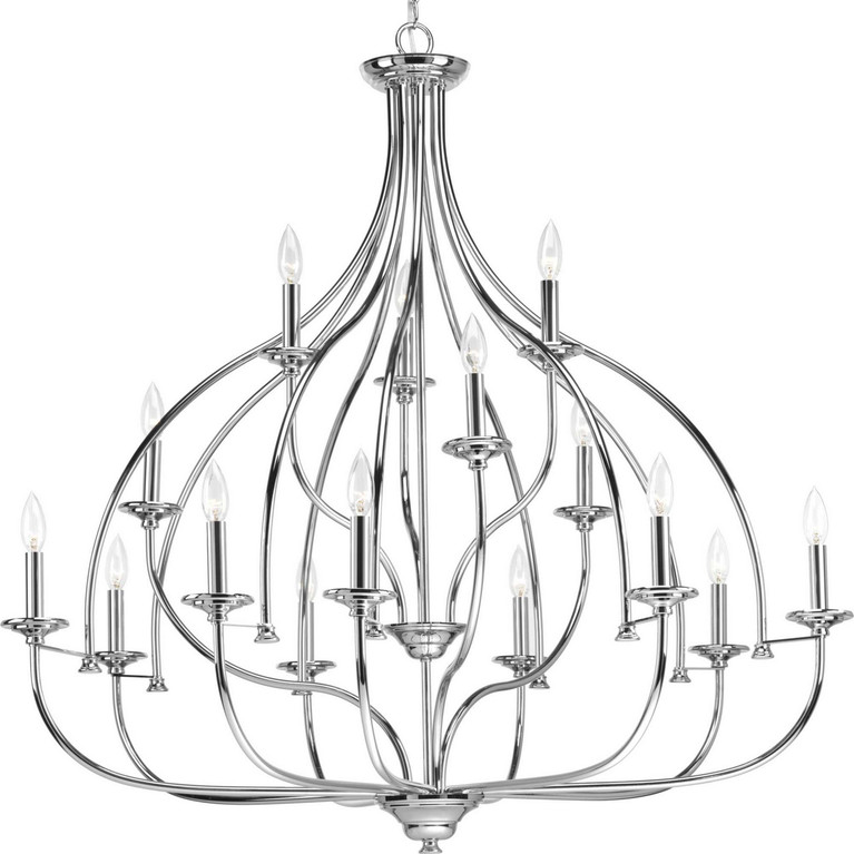 Progress Lighting - P400110-015 - 15 Light Chandelier - Tinsley - Polished Chrome
