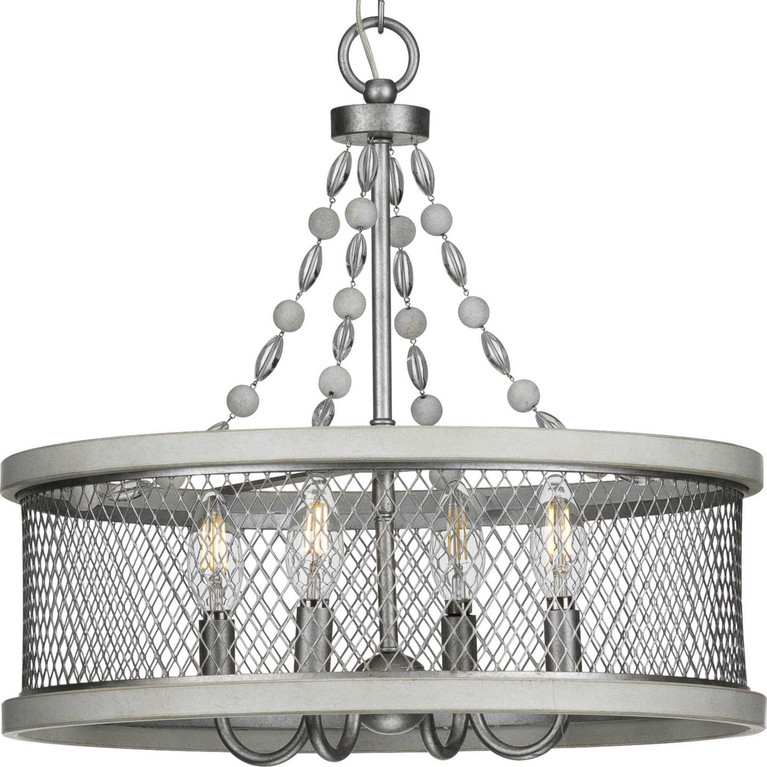 Progress Lighting - P400204-141 - Four Light Chandelier - Austelle - Galvanized Finish