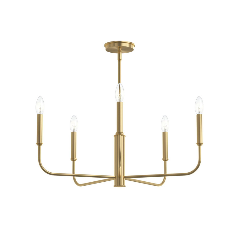 Progress Lighting - P400446-191 - Five Light Chandelier - Reines - Brushed Gold