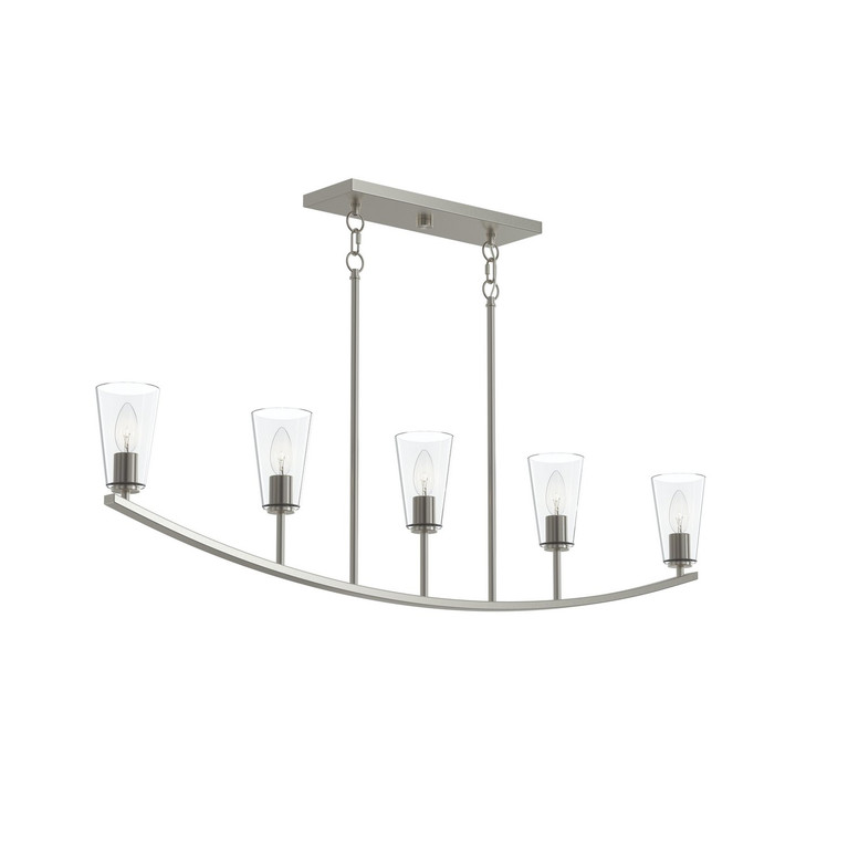Progress Lighting - P400456-009 - Five Light Linear Chandelier - Jheni - Brushed Nickel