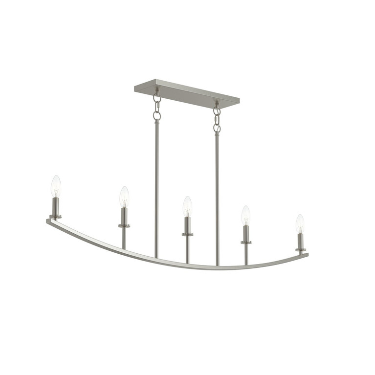 Progress Lighting - P400461-009 - Five Light Linear Chandelier - Jheni - Brushed Nickel