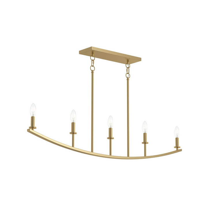 Progress Lighting - P400461-191 - Five Light Linear Chandelier - Jheni - Brushed Gold