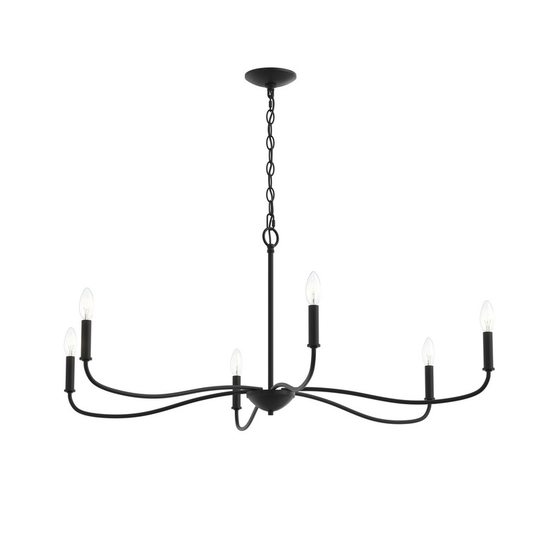 Progress Lighting - P400464-31M - Six Light Chandelier - Ilia - Matte Black