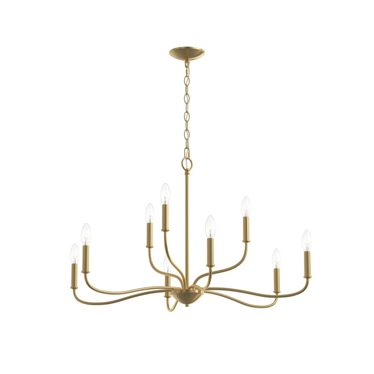 Progress Lighting - P400465-191 - Nine Light Chandelier - Ilia - Brushed Gold