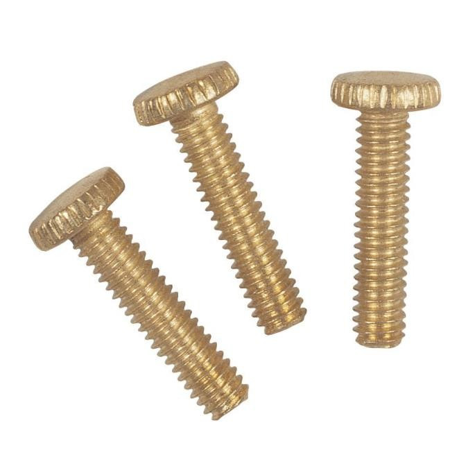 Westinghouse Lighting - 7063200 - 3 Knurled Head Steel Screws - Screws - Brass-Plated